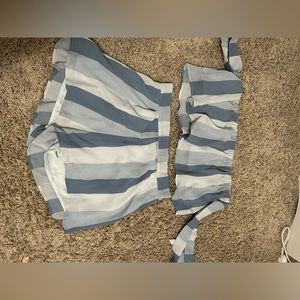 Women's 2 Pcs Floral Print Crop Tops+Shorts Set